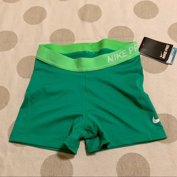 nike pro green shorts